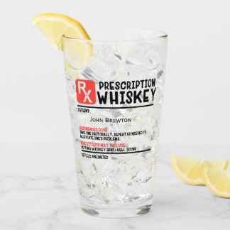 Copo De Pint Vidro de Prescrição de Whiskey RX Engraçado Person