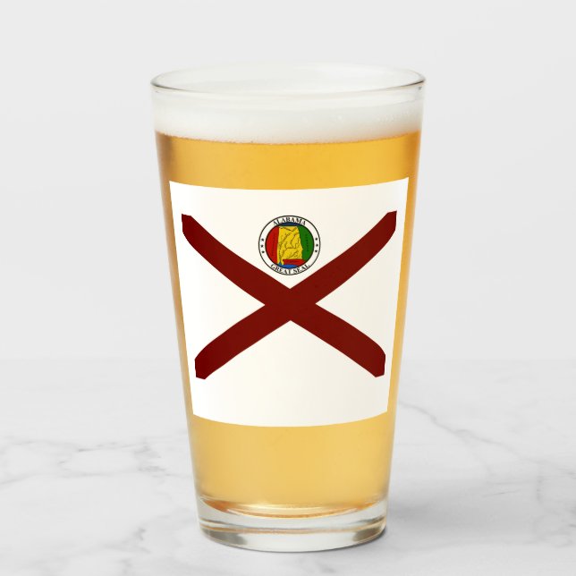 Copo De Pint Vidro de selo do Alabama (Frente (Preenchido))