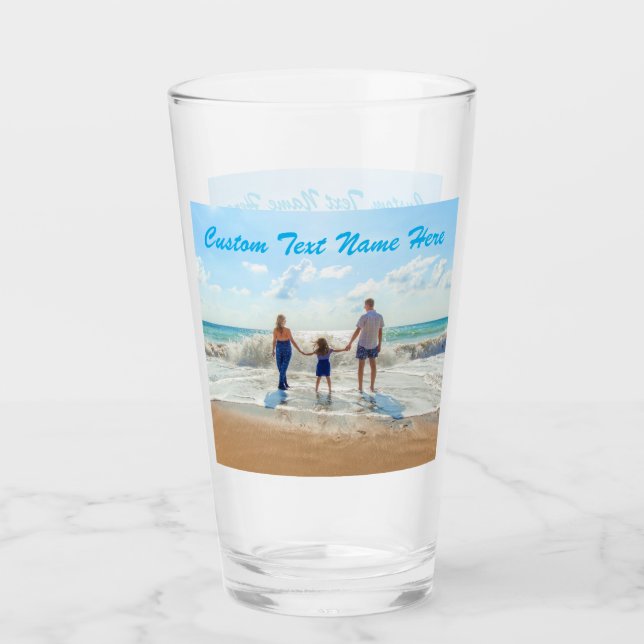 Copo De Pint Vidro de Texto Fotográfico Personalizado Oferece S (Frente)