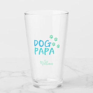 Copo De Pint Vidro de Tipografia de PAPA Cachorro e Pata