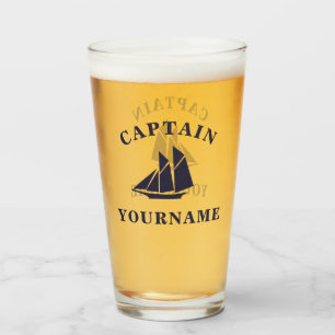 Copo De Pint Vidro de Tumbler Personalizado do Capitão de Barc