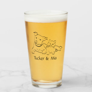 Copo De Pint Vidro De Vidro De Retrato De Pet Personalizado Vid