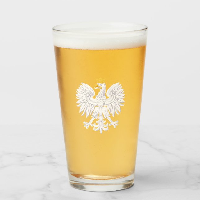 Copo De Pint Vidro do Bebendo de águia polonês (Frente (Preenchido))