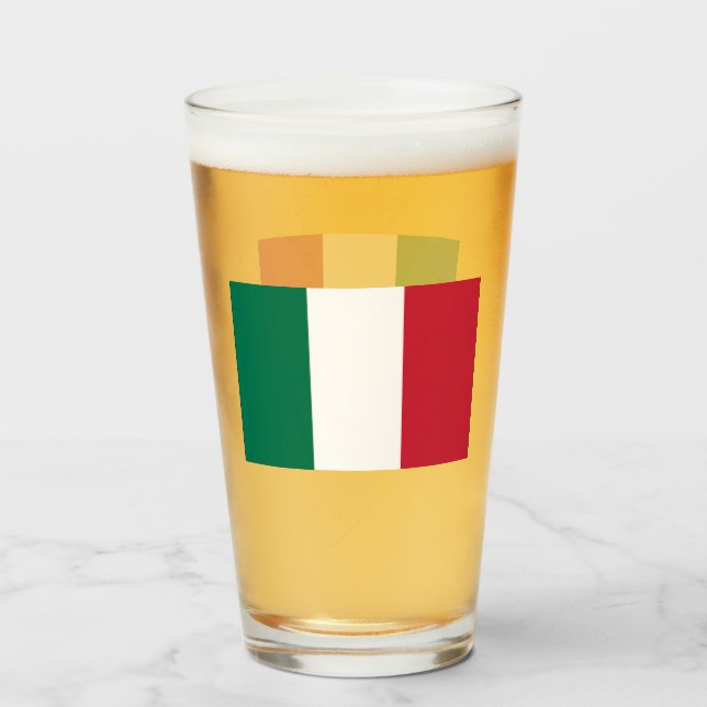 Copo De Pint Vidro do Bebendo de Bandeira Italiano (Frente (Preenchido))