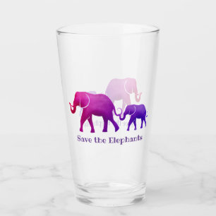 Copo De Pint Vidro do Bebendo de Design de elefantes do Ombre