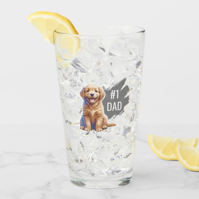Copo De Pint Vidro do Bebendo de Pai Número Um Personalizado (Gelo frontal)