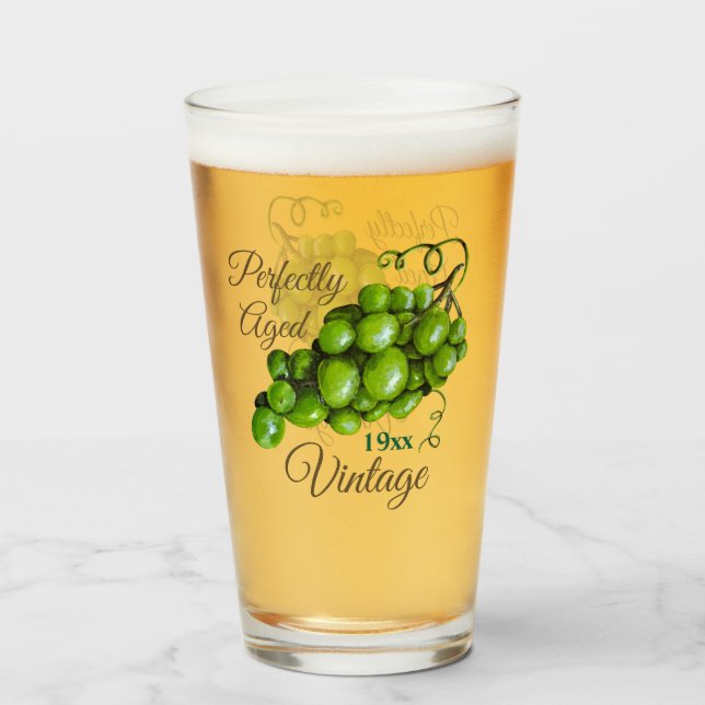 Copo De Pint Vidro do Bebendo de Uvas (Frente (Preenchido))