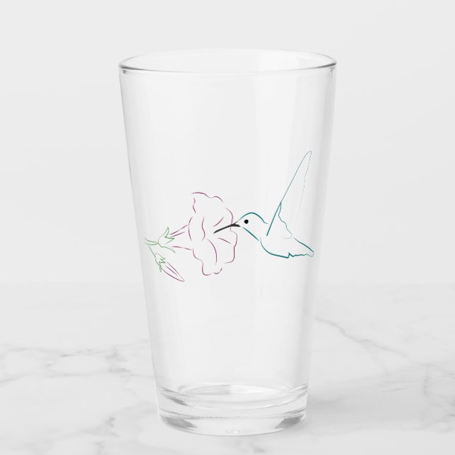 Copo De Pint Vidro do colibri (Frente)