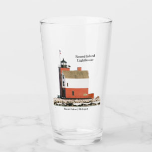 Copo De Pint Vidro do farol da Ilha Round
