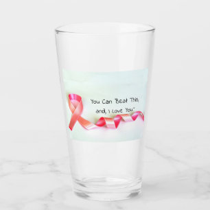 Copo De Pint vidro do incentivo do cancro da mama 16oz por