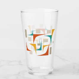 Copo De Pint Vidro do Meio século dos cantos de cor vermelho-la