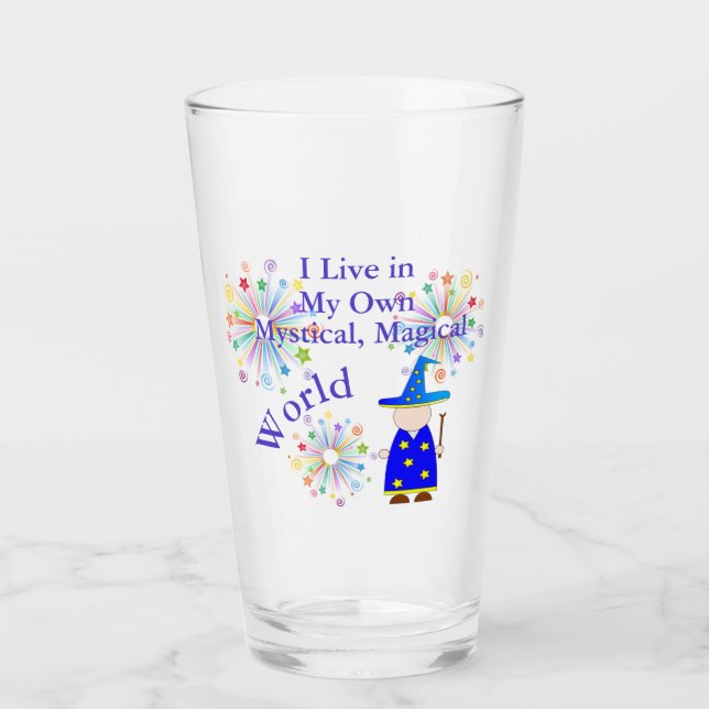 Copo De Pint Vidro do Mystical Magical World Wizard (Frente)