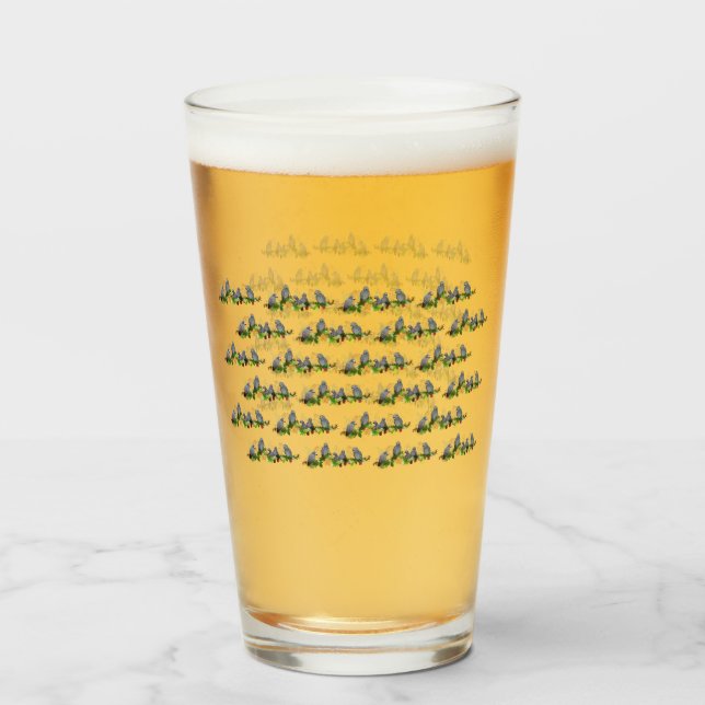 Copo De Pint Vidro do Partido da Cinza Africana (Traseira (Preenchido))