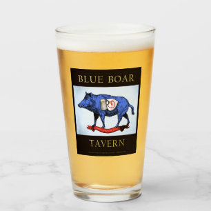 Copo De Pint Vidro do tinteiro azul