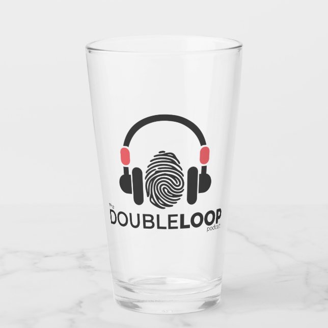 Copo De Pint Vidro do Tumbler - Podcast de loop duplo (Frente)