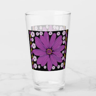 Copo De Pint Vidro Floral