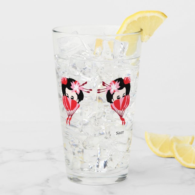 Copo De Pint Vidro: GIRL'S GEISHA (Gelo traseiro)