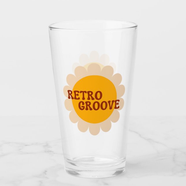 Copo De Pint Vidro Groove Retrô (Frente)