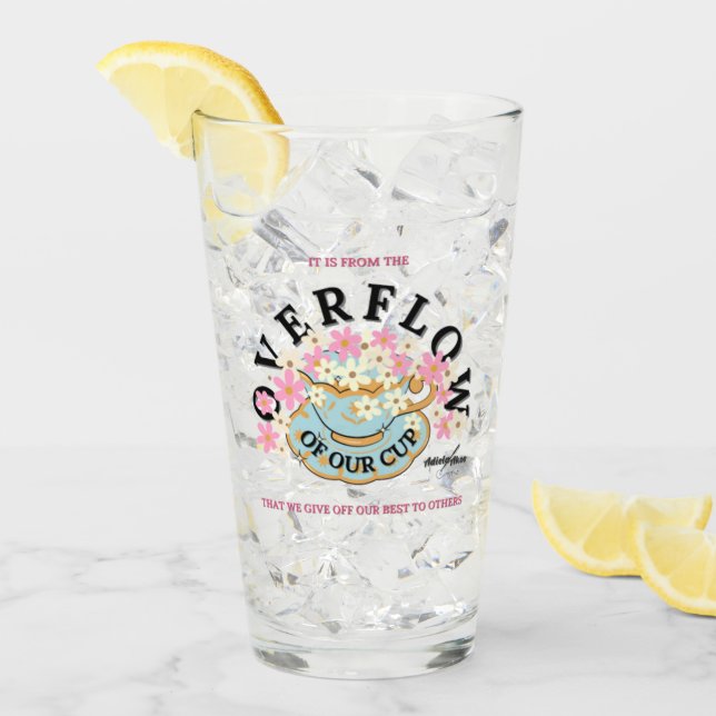 Copo De Pint Vidro OVERFLOW por Adiela Akoo (Gelo frontal)