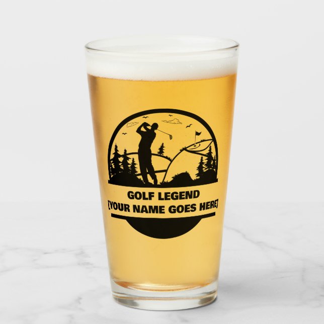 Copo De Pint Vidro Personalizado De Cerveja De Golfe (Frente (Preenchido))