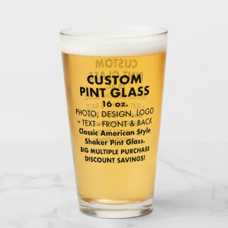 Copo De Pint Vidro Personalizado do Ponto do Shaker 16oz