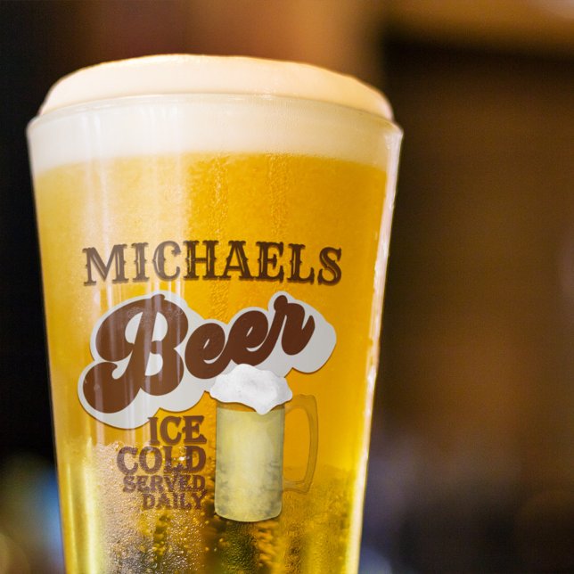 Copo De Pint Vidro Personalizado Retroativo Da Cerveja Clássica (Custom beer vintage personalized glass)