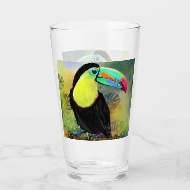 Copo De Pint Vidro táctil tropical (Frente)