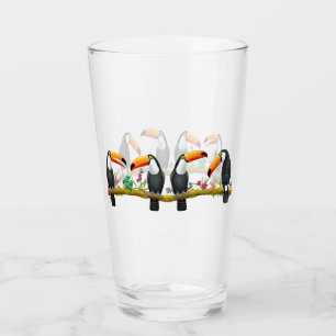 Copo De Pint Vidro tropical do Tumbler dos pássaros de Toco