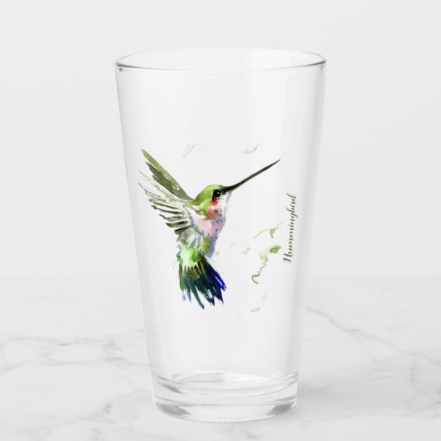 Copo De Pint Vidro Tumbler - Personalizar o Hummingbird (Frente)