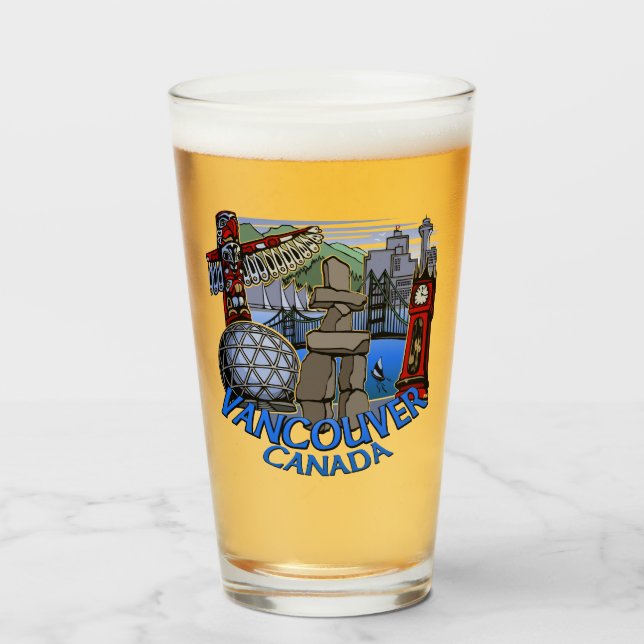 Copo De Pint Vidro Vancouver Vancouver Óculos de Souvenir (Frente (Preenchido))