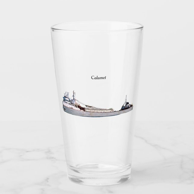 Copo De Pint Vidro velho de Calumet (Frente)