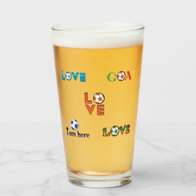 Copo De Pint Vinheta Engraçado de Futebol (Frente (Preenchido))