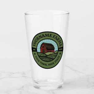 Copo De Pint Vintage Barn ADD NAME País Fazendas Culturas Agríc
