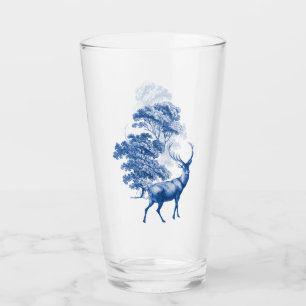Copo De Pint Vintage Blue Toile Deer in Forest