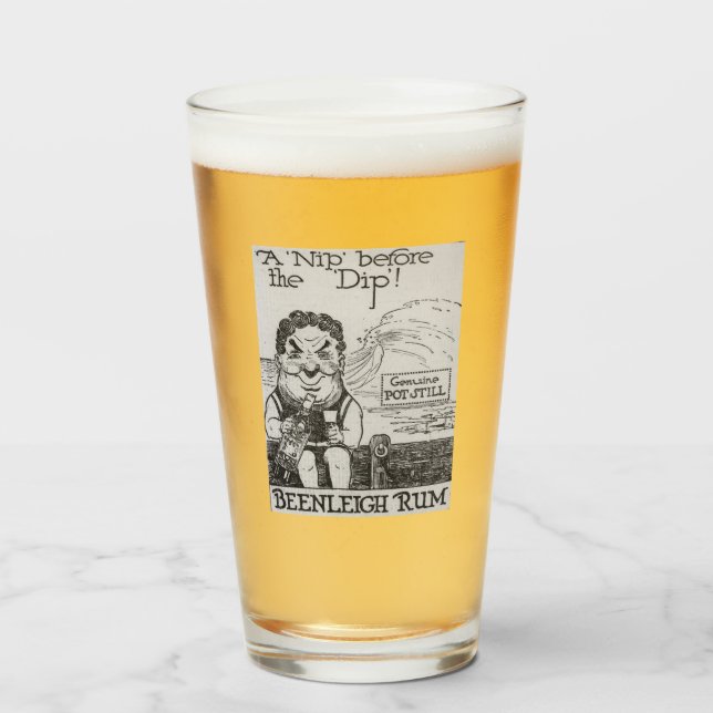 Copo De Pint Vintage Booze Cartoon (Frente (Preenchido))