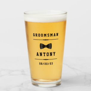 Copo De Pint Vintage Custom Name Padrinho de casamento Glass