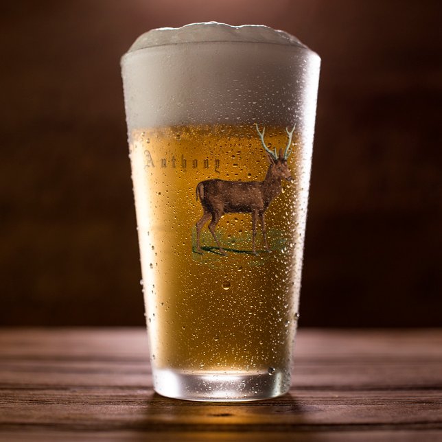 Copo De Pint Vintage Deer Personalizado (Criador carregado)
