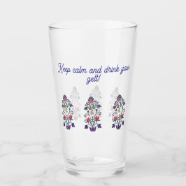 Copo De Pint Vintage Floral estilo Hanukkah vidro com citação