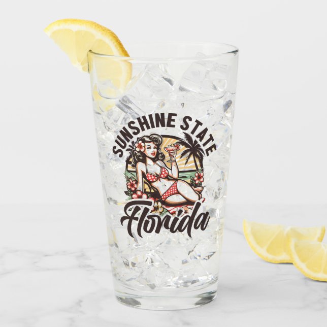 Copo De Pint Vintage Florida Pinup (Gelo frontal)