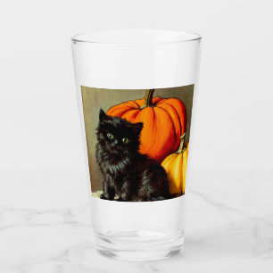 Copo De Pint Vintage Halloween Black Cat e Pumpkins