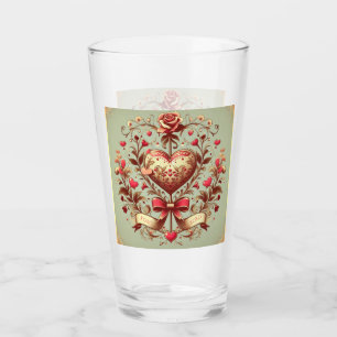 Copo De Pint Vintage Heart Dia de os namorados xoxo