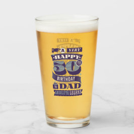 Copo De Pint Vintage Retro Style Typografia 50th Birthday Pai