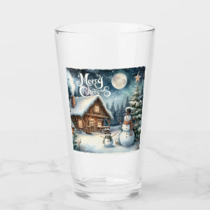 Copo De Pint Vintage/Rustic/Snowman/Natal