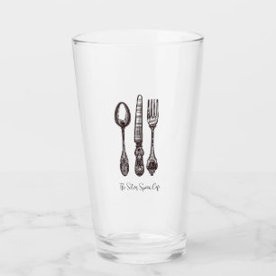 Copo De Pint Vintage Silverware Artisan Comida NOME Comercial