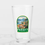Copo De Pint Vintage Viagem de Arte do Brasil Paraty<br><div class="desc">Design de viagem de vetor retrô parcial. Paraty é uma pequena cidade apoiada por montanhas na Costa Verde,  do Brasil,  entre o Rio de Janeiro e São Paulo.</div>
