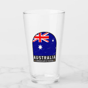 Copo De Pint Vintagem com desgaste do emblema da Austrália