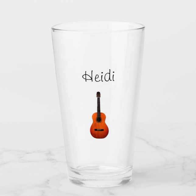 Copo De Pint Violão Acústico Monograma (Frente)