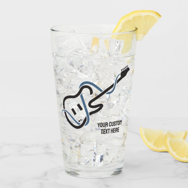 Copo De Pint Violão Estilizado de Texto Personalizado (Gelo traseiro)