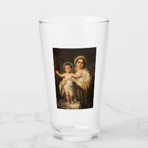 Copo De Pint Virgem Maria segurando Jesus bebê