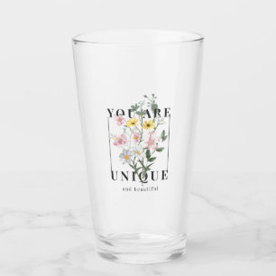 Copo De Pint Você é um Slogan Floral Único
